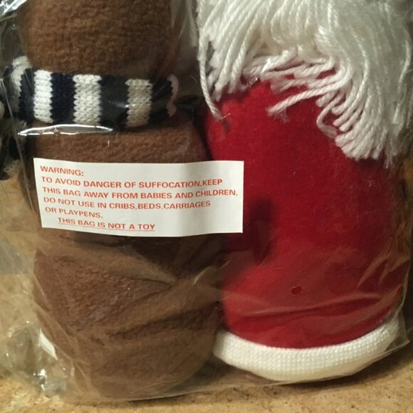 SANTA + REINDEER PLUSH HOLDING SNOWFLAKE TOGETHER VANSON INTL - Picture 7 of 9